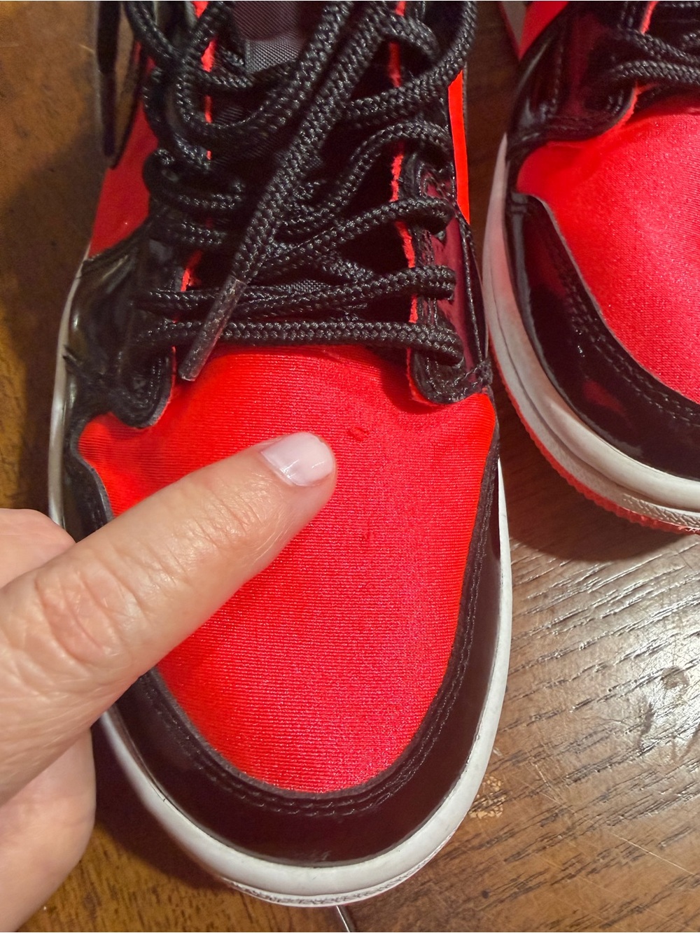 Jordan High-Top Sneakers in Red and Black - Picture 2 of 13